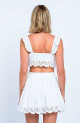 Mykonos Bay White Eyelet Two-Piece Dress