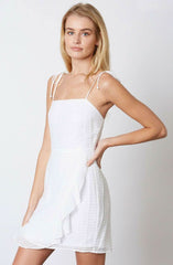 Ellie White Ruffled Cami Mini Dress