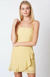 Ellie Yellow Ruffled Cami Mini Dress