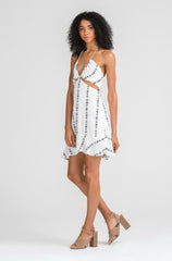 Lush Light and Day White Cross Front Halter Dress