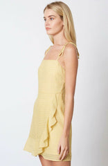 Ellie Yellow Ruffled Cami Mini Dress