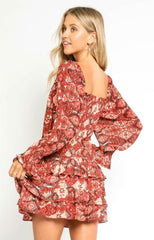 Give Me Fever Rust Medallion Two-Piece Dress