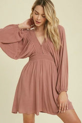 Much Love Red Balloon Sleeve Mini Dress