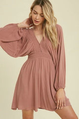 Much Love Red Balloon Sleeve Mini Dress