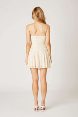 Jackie Cream Sequin Strapless Mini Dress