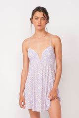 Lucia Purple Floral Corset Cami Dress
