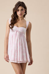 Layla Light Pink Floral Babydoll Mini Dress