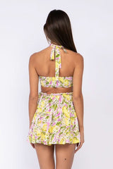 Sundown Pink Lemon Print Sundress