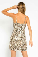 Marina Wild Leopard Ruched Mini Dress