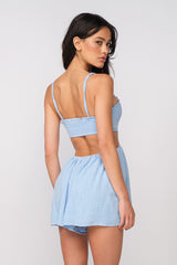 Molly Blue Cutout Romper Dress