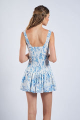 Sienna Blue Floral Mini Dress