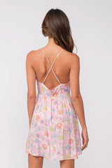 Lucia Pink Daisy Print Corset Cami Dress
