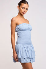 Lyla Blue Strapless Drop Waist Mini