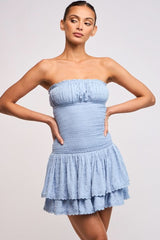 Lyla Blue Strapless Drop Waist Mini