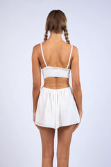 Molly White Cutout Romper Dress