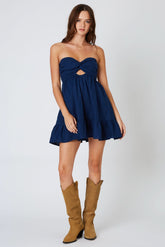 Argie Navy Strapless Romper