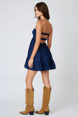 Argie Navy Strapless Romper