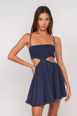 Nadia Navy Blue Cutout Mini Dress