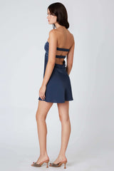Gia Dusk Satin Strapless Mini Dress