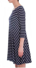 Maybe Baby Navy Striped Swing Dress
