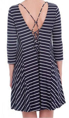 Maybe Baby Navy Striped Swing Dress