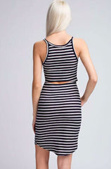 Monaco Navy and White Striped Tank Dress