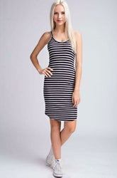 Monaco Navy and White Striped Tank Dress
