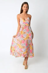 Olivia Pink Floral Midi Dress