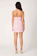 Rita Pink Sparkly Strapless Mini Dress