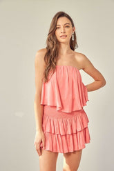 Monaco Milky Pink Strapless Romper