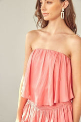 Monaco Milky Pink Strapless Romper