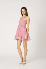 Argie Red Gingham Strapless Romper