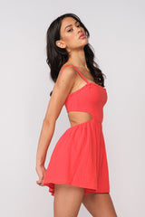 Molly Red Cutout Romper Dress