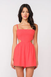 Molly Red Cutout Romper Dress