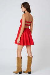 Argie Red Strapless Romper