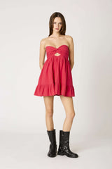Argie Cherry Red Strapless Romper