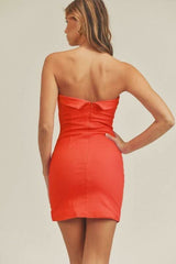 On My Mind Red Strapless Mini Dress