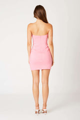 Rita Pink Strapless Mini Dress