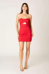 Rita Red Strapless Mini Dress