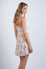Sammie Vintage Rose Print Strapless Mini Dress