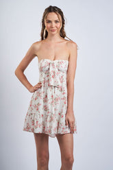 Sammie Vintage Rose Print Strapless Mini Dress