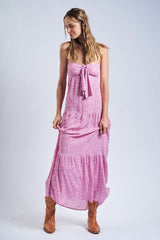 Selene Pink Ditsy Floral Strapless Maxi Dress
