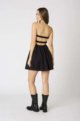 Erika Black Eyelet Strapless Mini Dress