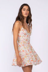 Dalia Cream Elfin Garden Print Cami Dress