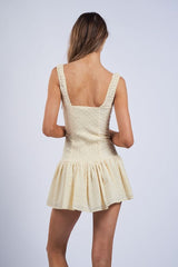 Sienna Yellow Eyelet Mini Dress