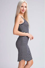 Monaco Navy and White Striped Tank Dress