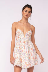 Lucia White Floral Corset Cami Dress