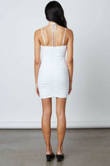 Daphne White Halter Dress