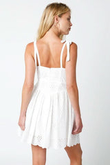 Chateau White Eyelet Bustier Dress