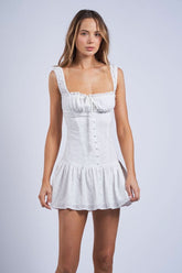 Sienna White Eyelet Mini Dress